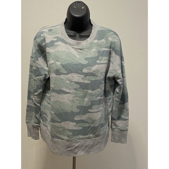 Time and Tru Tops - Time and Tru Womens S (4-6) Top Thin Sweatshirt Cotton Blend Camo Oversized